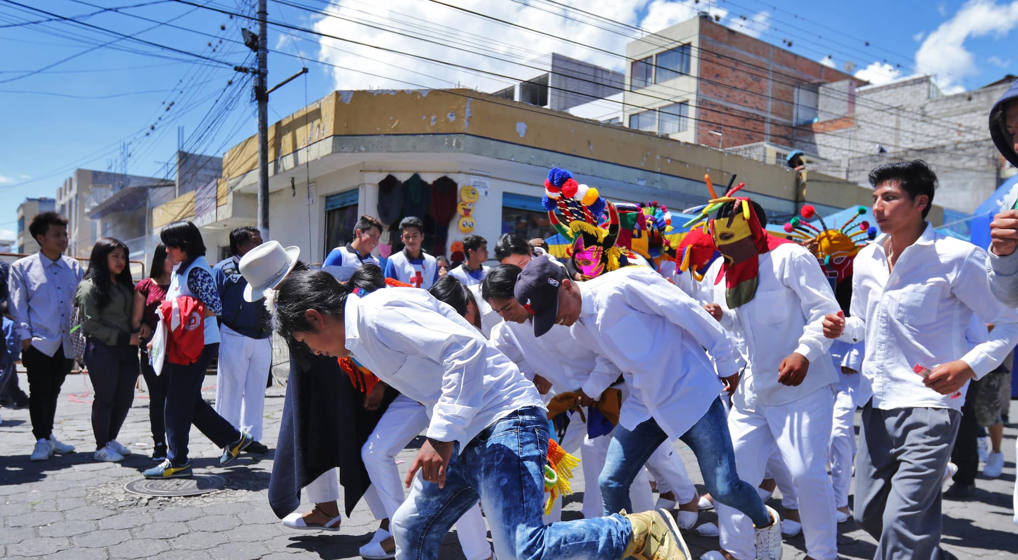 A community procession during the Inti Raymi solstice festival in Imbabura, the highland province where Diana's family is from.